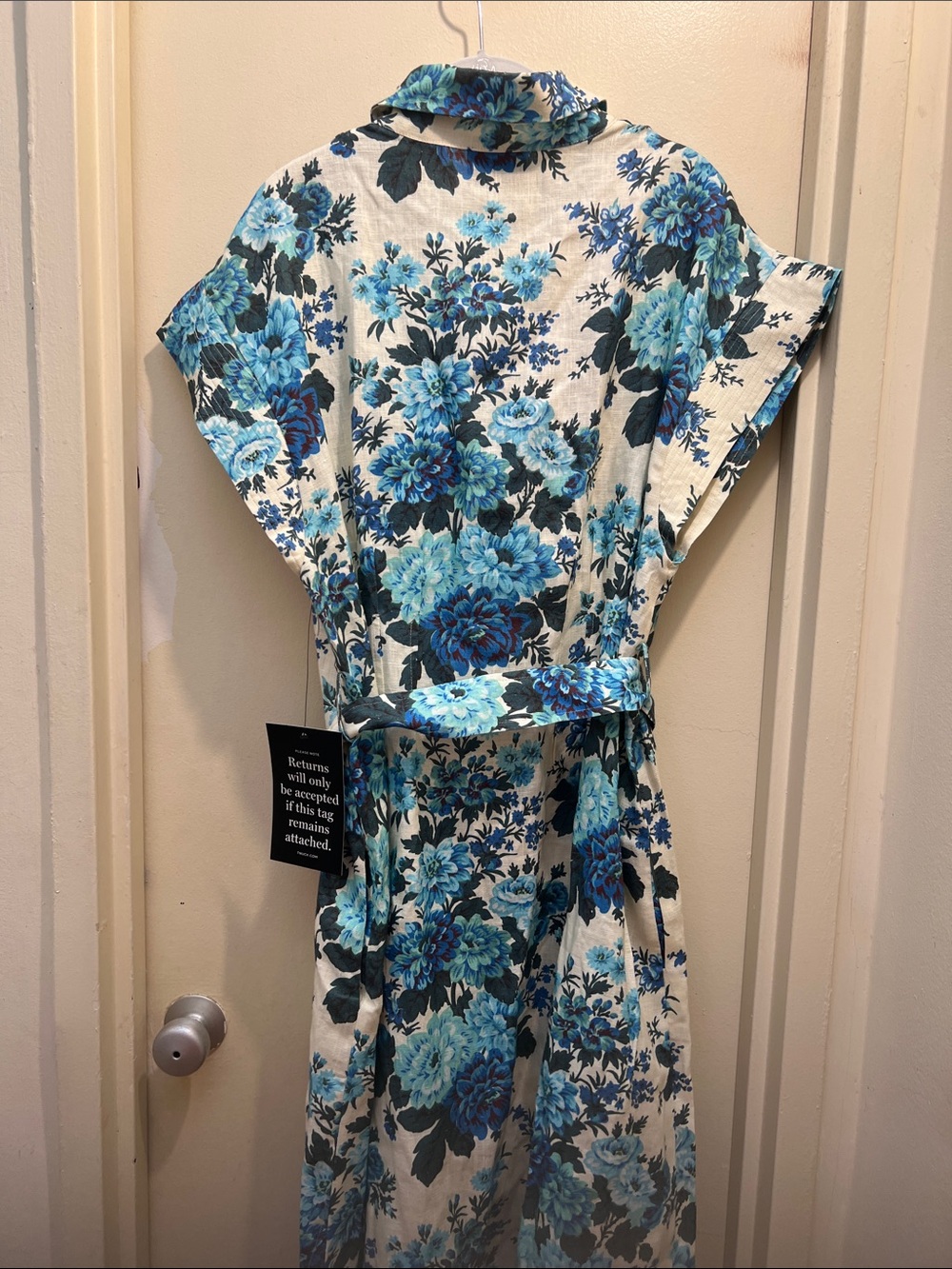 Tuckernuck Chloe wild zinnia linen Floral Collared Midi Dress - Picture 6 of 8